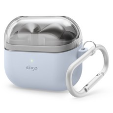 elago Galaxy Buds 3 Pro 相容雙掛式保護套, 單品, 1個, 透明淺藍色