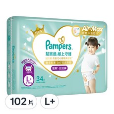 Pampers 幫寶適 台灣公司貨 2024全新 極上守護 一級幫散熱拉拉褲/尿布, L+, 102片