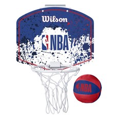 Wilson NBA 迷你籃球圈 WTBA1302NBARD, 1個, 藍色 + 白色