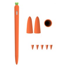 Apple Pencil 相容矽膠蔬菜套第二代套裝, 胡蘿蔔(橘色), 1組