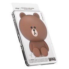 elago Line Friends 公仔系列 MagSafe 卡皮保護套, 1個, 棕色