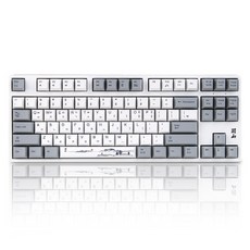 Deck Francium Turtle Hansan 白色版 PBT 非 LED 無鍵鍵盤, 茶軸, 白色, CBL-87XNW