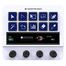 MONSTARGEAR Monsta TS10N4韓文Stream Deck YouTube照片修圖宏快捷鍵鍵盤, 單品, 白色, 製造商軸