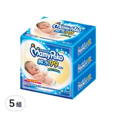 MamyPoko 滿意寶寶 溫和純水厚型溼巾 補充包, 80張, 3包, 5組