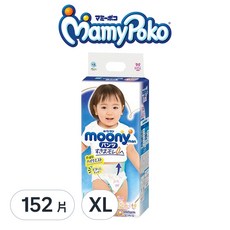 滿意寶寶 moony 日本版 頂級超薄褲型尿布 女童, XL, 152片