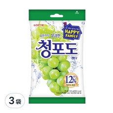 LOTTE 樂天 青葡萄果汁糖, 153g, 3袋