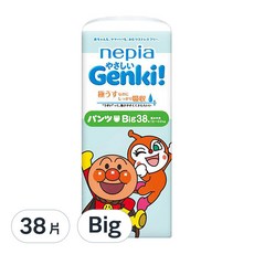nepia 王子 Genki 麵包超人褲型尿布, BIG, 38片