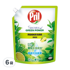 Pril 淨麗 植純萃洗碗精 補充包, 1000ml, 6袋