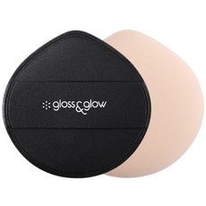 gloss&glow 柔軟大王氣墊粉撲 2入+盒子 2入組, 1組, 黑色(粉撲)