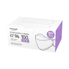 Tamsaa KF94 防塵口罩, 白色, 100個, 1盒