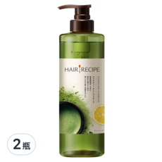 HAIR RECIPE 髮的食譜 綠茶柚子淨油保濕水感洗髮露, 530ml, 2瓶