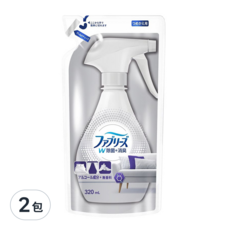 febreze 風倍清 織物除菌消臭噴霧 補充包 無香含酒精, 320ml, 2包