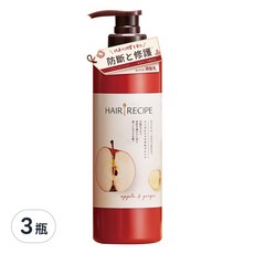HAIR RECIPE 髮的食譜 蘋果生薑防斷修護潤髮乳, 530g, 3瓶