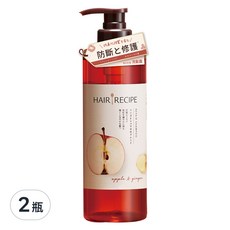 HAIR RECIPE 髮的食譜 防斷修護洗髮露 蘋果生薑, 530ml, 2瓶