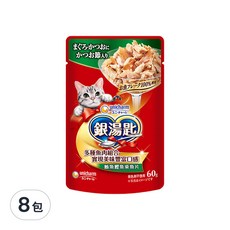 unicharm pet 貓餐包, 鮪魚+鰹魚+柴魚片, 60g, 8包