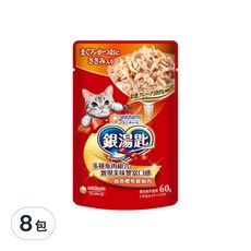 unicharm pet 貓餐包, 鮪魚+鰹魚+雞胸肉, 60g, 8包