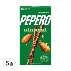 LOTTE 樂天 Pepero 杏仁巧克力棒, 32g, 5盒