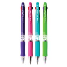 JAVAPEN 多色原子筆 0.5mm 4入, 紫色、粉色、薄荷色、黃綠色, 1套