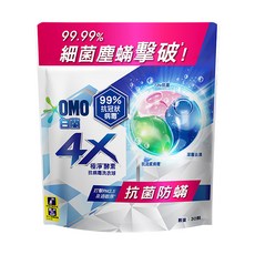 白蘭 4X極淨酵素抗病毒洗衣球 抗菌防螨 補充包, 30顆, 1袋