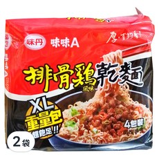 味丹 味味A 排骨鷄風味乾麵 XL重量包 123g, 8包