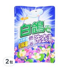 白鴿 抗病毒低泡洗衣精 補充包 茉莉麝香, 2kg, 2包