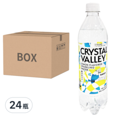 金車 CRYSTAL VALLEY 礦沛 礦沛氣泡水 檸檬風味, 585ml, 24瓶