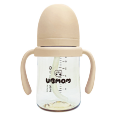 UBMOM Signature PPSU 防倒流嬰兒吸管杯, 咖啡色, 200ml, 1個