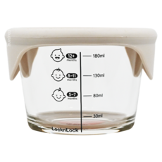 LocknLock 樂扣樂扣 副食品圓形保鮮盒 透氣孔蓋款, 淺粉色, 230ml, 3個