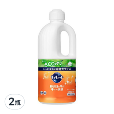 Kao 花王 Cucute 珂珂透 Cucute 餐具洗碗精補充瓶 柑橘香, 1250ml, 2瓶