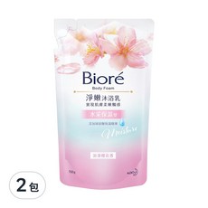 Biore 蜜妮 淨嫩沐浴乳 補充包 浪漫櫻花香 水采保濕型, 700g, 2包
