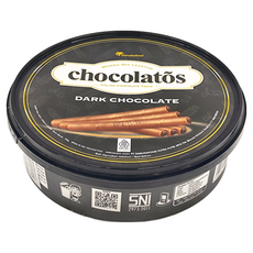 chocolatos 芝莉迷你捲心酥 黑巧克力, 190g, 1罐