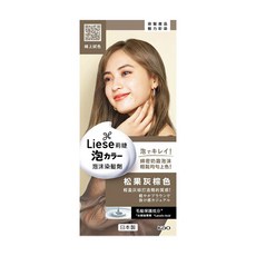 Liese 莉婕 泡沫染髮劑, 松果灰棕色, 第一劑34ml+第二劑66ml+護髮乳8g, 1盒