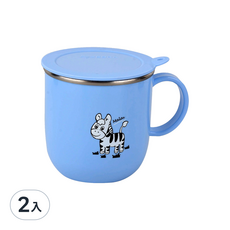 ZEBRA 斑馬牌 兒童馬克杯 附蓋, 顏色隨機, 250ml, 2入