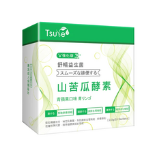 Tsuie 日濢 舒暢益生菌山苦瓜酵素 強化版 青蘋果口味, 37.5g, 1盒