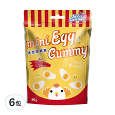 Juicee Gummee QQ軟糖 迷你荷包蛋造型, 80g, 6包