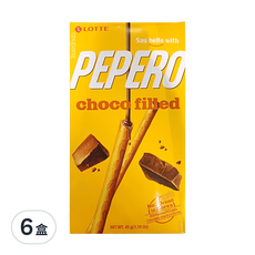 LOTTE 樂天 PEPERO 巧克夾心棒, 45g, 6盒