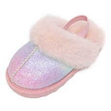 LA STELLA 女孩鏡面球 Ugg 抓絨毛穆勒拖鞋