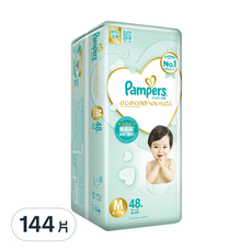 Pampers 幫寶適 台灣公司貨 日本原裝一級幫 紙尿褲/尿布, 黏貼型, 144片, 6~11kg, 中型M