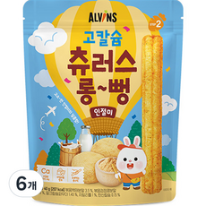 ALVINS 愛彬思 高鈣長條米餅棒, 40g, 印記味, 6個