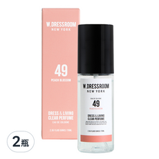 W.DRESSROOM 衣物居家香氛噴霧, No.49 Peach Blossom 蜜桃茉莉, 70ml, 2瓶