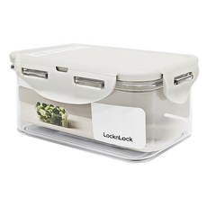 Locknlock 樂扣樂扣 Tritan純淨輕透方形保鮮盒 淺灰色 600ml, 3個
