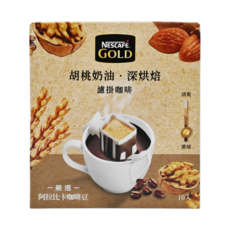 NESCAFE 雀巢咖啡 金牌濾掛咖啡 胡桃奶油深烘焙, 8g, 10包, 1盒