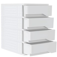 KOXINA 4層可堆疊式抽屜收納櫃, 白色, 4個