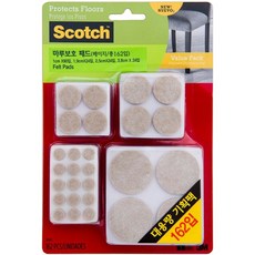 3M Scotch 防滑防磨桌椅腳墊綜合尺寸包, 米色, 1組