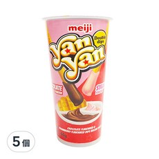 meiji 明治 洋洋棒 雙醬巧克力+草莓, 44g, 5個