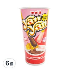 meiji 明治 洋洋棒 雙醬巧克力+草莓, 44g, 6個