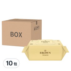 BROWN Premium 嬰兒用濕紙巾 掀蓋式, 72張, 10包