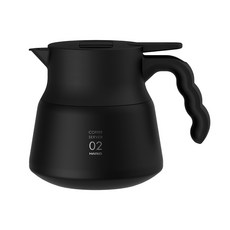 HARIO V60 不鏽鋼保溫咖啡壺PLUS, 黑色, 600ml, 1個