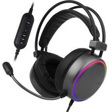 cox Virtual 7.1 ENC EQ RGB 遊戲耳機, 深灰色, CH43