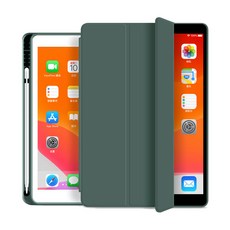 LYNIA Apple Pencil Storage Smart Cover 平板電腦保護套 + 紙紋膜, 橄欖綠（案例）